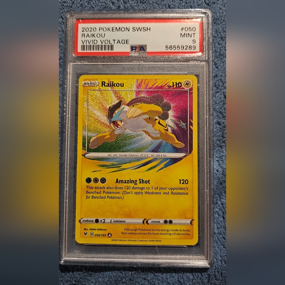 Graded Pokémon PSA 9 Raikou